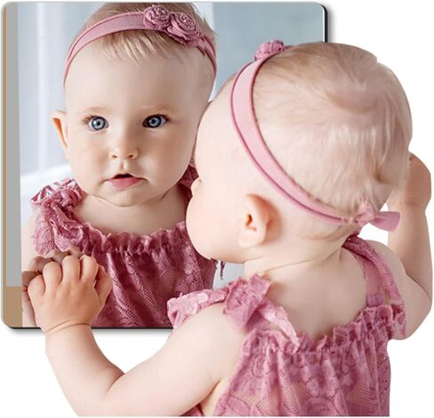 مرايا مقاومة للكسر آمنة للأطفال على الحائط، مرآة مثبتة على الحائط بطول كامل، مصنوعة من زجاج شبكي أكريليك غير قابل للكسر، قطعة واحدة مقاس 8 × 8 بوصة، مرآة خزانة باب غرفة النوم، تمرين لجسم الصالة الرياضية المنزلية in Kuwait