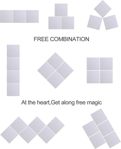 مرايا مقاومة للكسر آمنة للأطفال على الحائط، مرآة مثبتة على الحائط بطول كامل، مصنوعة من زجاج شبكي أكريليك غير قابل للكسر، قطعة واحدة مقاس 8 × 8 بوصة، مرآة خزانة باب غرفة النوم، تمرين لجسم الصالة الرياضية المنزلية in Kuwait