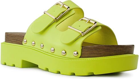 صنادل RF ROOM OF FASHION للسيدات ذات مقدمة مفتوحة سهلة الارتداء وكعب سميك in Kuwait