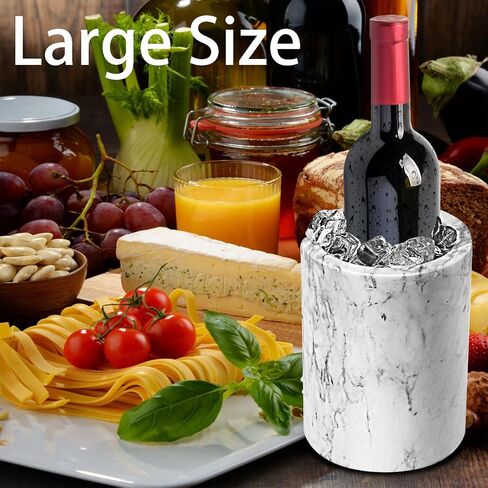 WORHE Natural Marble Wine Chiller Bucket Gift for Dad Father's day Chiller Large Size Ice Wine Kitchen Utensil Holder for Kitchen Bar Dinner Party Decor (DL019) in Saudi Arabia