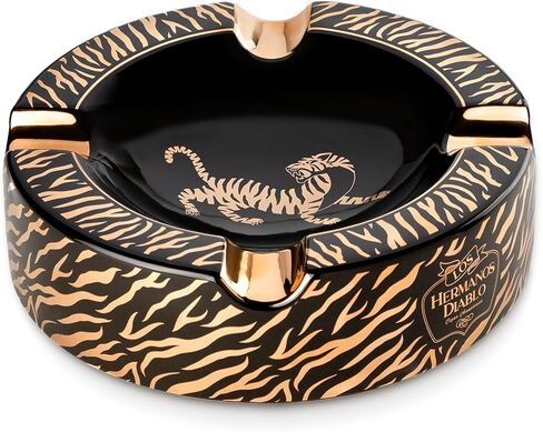 Large Cigar Ashtray for Outdoor Outside Patio Indoor, Ceramic Ash Tray Fancy & Cool 4 holders perfect cenicero for your cigarros, Luxury Ashtrays for men (Tiger) in Saudi Arabia