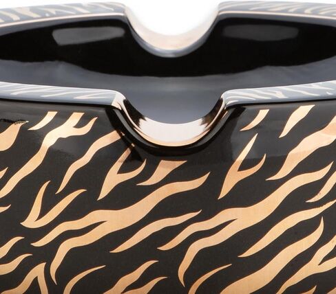 Large Cigar Ashtray for Outdoor Outside Patio Indoor, Ceramic Ash Tray Fancy & Cool 4 holders perfect cenicero for your cigarros, Luxury Ashtrays for men (Tiger) in Saudi Arabia