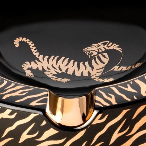 Large Cigar Ashtray for Outdoor Outside Patio Indoor, Ceramic Ash Tray Fancy & Cool 4 holders perfect cenicero for your cigarros, Luxury Ashtrays for men (Tiger) in Saudi Arabia