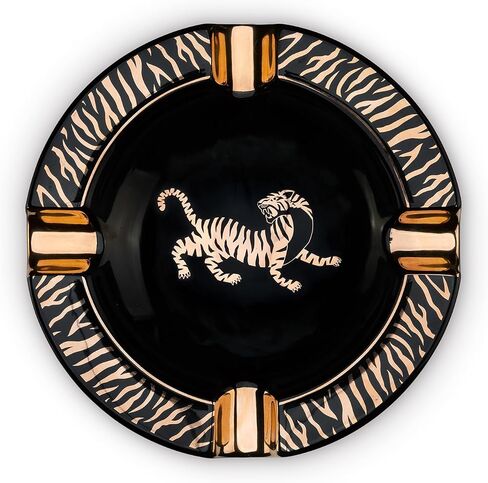Large Cigar Ashtray for Outdoor Outside Patio Indoor, Ceramic Ash Tray Fancy & Cool 4 holders perfect cenicero for your cigarros, Luxury Ashtrays for men (Tiger) in Saudi Arabia