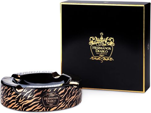Large Cigar Ashtray for Outdoor Outside Patio Indoor, Ceramic Ash Tray Fancy & Cool 4 holders perfect cenicero for your cigarros, Luxury Ashtrays for men (Tiger) in Saudi Arabia