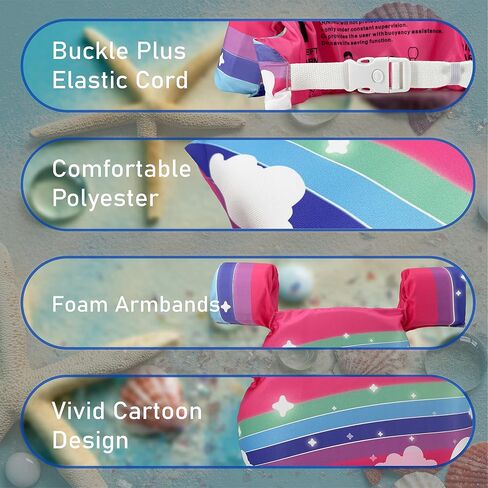 Swim Jacket Swim Vest Swim Floaties for Girls and Boys 30-50 pounds for Pool Beach in Saudi Arabia