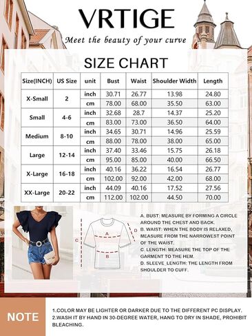 Vrtige Women's V Neck Ruffle Cap Sleeve Summer Blouse Top Shirt in Kuwait