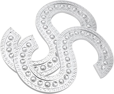 على شكل S كريستال الستار Holdbacks الفضة الستار Tiebacks 2 حزمة الستائر Tiebacks البلاستيك الأقمشة Holdbacks بلينغ الستار أصحاب السنانير لتزيين النافذة in Kuwait