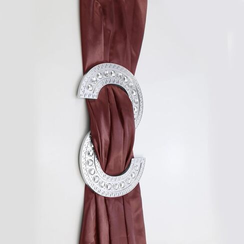 على شكل S كريستال الستار Holdbacks الفضة الستار Tiebacks 2 حزمة الستائر Tiebacks البلاستيك الأقمشة Holdbacks بلينغ الستار أصحاب السنانير لتزيين النافذة in Kuwait