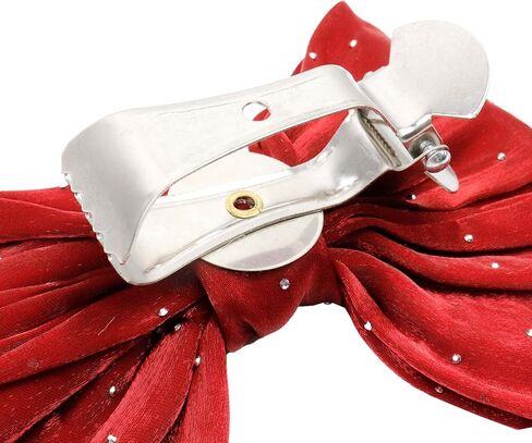 Bowknot الستار Tiebacks الحلو الستار Holdbacks القوس حامل الستار مشبك مشبك مع الزينة حبة للديكور المنزل، شفافة، الستائر، 2 حزمة، الشيفون، الأحمر in Saudi Arabia