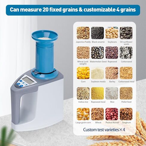 جهاز اختبار الرطوبة المحمول GOYOJO محلل رطوبة الحبوب نطاق قياس 3-35% دقة 0.1% 20 نوعًا من الحبوب الرقمية بما في ذلك. القمح والذرة والأرز وشاشة LCD ومقياس رطوبة المحاصيل in Kuwait