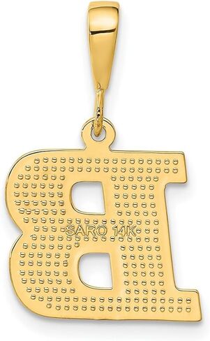 JewelryWeb 14k Yellow Gold Solid Polished Textured back Initial Charm - Measures 25.8x15.8mm - Initial Options: A B C D E F G H I J K L M N O P R S T V W in Kuwait