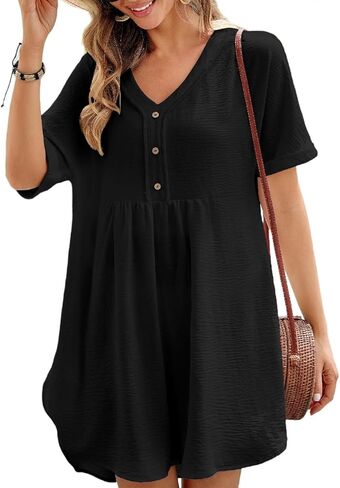 أغطية نسائية نصف كم من Bsubseach لبدلات السباحة برقبة على شكل حرف V فستان قصير لتغطية السباحة in Kuwait