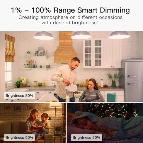 TREATLIFE Smart Light Bulbs 4Pack, 2500K-6500K Tunable White Dimmable LED Light Bulb Compatible with Alexa and Google Home, 2.4GHz WiFi Smart bulb, 800LM, E26 A19 9W, No Hub Required in Saudi Arabia