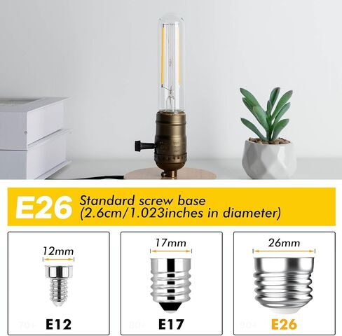 عكس الضوء e26 أدى المصابيح الأنبوبية 40 واط، 4.96 بوصة t10 t30 4 واط 400 لومينز خمر edsion المصابيح، 2700 كيلو الدافئة خيوط بيضاء المصابيح الكهربائية للضوء الثريا أو الشمعدانات الجدار الصناعية، 2 جهاز كمبيوتر شخصى in Saudi Arabia