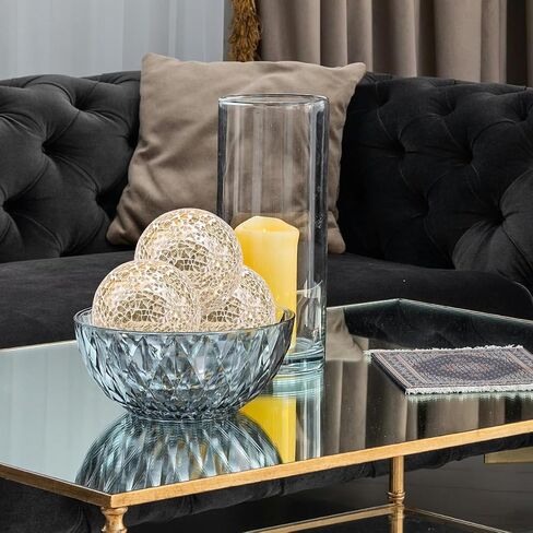 1PCS Decorative Glass Balls 3.35inch Mosaic Solid Orbs Ornaments Mirror Glass Round Centerpiece Gold Ball for Bowls Vases Dining Table Decor Wedding Party in Saudi Arabia