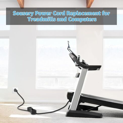 سلك طاقة مطور متوافق مع أجهزة الجري Peloton وSuperfit، سلك طاقة طويل للغاية بطول 8 أقدام لأجهزة المشي وأجهزة الكمبيوتر، كابل طاقة 3 شقوق 14AWG in Kuwait