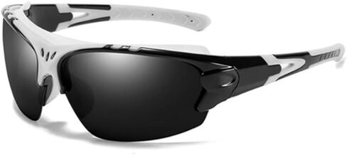 درع أبيض وأسود ملفوف رياضي مقاوم للرياح وركوب الدراجات والمشي لمسافات طويلة وركوب الدراجات وصيد الأسماك والدراجات النارية والمشي لمسافات طويلة نظارات شمسية للرجال والنساء في الهواء الطلق مستقطبة عالية الدقة للحماية من الأشعة فوق البنفسجية نظارات رياضية عا in Kuwait