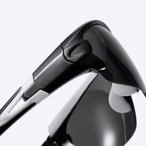 درع أبيض وأسود ملفوف رياضي مقاوم للرياح وركوب الدراجات والمشي لمسافات طويلة وركوب الدراجات وصيد الأسماك والدراجات النارية والمشي لمسافات طويلة نظارات شمسية للرجال والنساء في الهواء الطلق مستقطبة عالية الدقة للحماية من الأشعة فوق البنفسجية نظارات رياضية عا in Kuwait