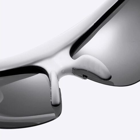 درع أبيض وأسود ملفوف رياضي مقاوم للرياح وركوب الدراجات والمشي لمسافات طويلة وركوب الدراجات وصيد الأسماك والدراجات النارية والمشي لمسافات طويلة نظارات شمسية للرجال والنساء في الهواء الطلق مستقطبة عالية الدقة للحماية من الأشعة فوق البنفسجية نظارات رياضية عا in Kuwait