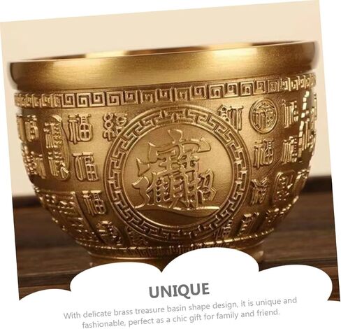 Treasure Bowl Brass Cornucopia Bowl Chinese Bowl Wealth Basin Home Stuff Buddhist Alar Supplies Chinese Feng Shui Decor Good Office Stuff Brass Bowl Decor Lucky Money in Saudi Arabia