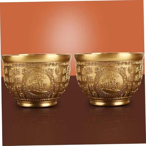 Treasure Bowl Brass Cornucopia Bowl Chinese Bowl Wealth Basin Home Stuff Buddhist Alar Supplies Chinese Feng Shui Decor Good Office Stuff Brass Bowl Decor Lucky Money in Saudi Arabia