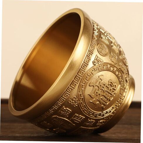 Treasure Bowl Brass Cornucopia Bowl Chinese Bowl Wealth Basin Home Stuff Buddhist Alar Supplies Chinese Feng Shui Decor Good Office Stuff Brass Bowl Decor Lucky Money in Saudi Arabia