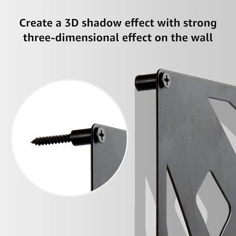 WAKOSAN مجموعة فنية جدارية معدنية سوداء تجريدية، ديكور جداري حديث ثلاثي الأبعاد بتأثير الظل، ديكور فني بسيط بخط واحد، 4 قطع، ديكور جدار لغرفة النوم، غرفة المعيشة، أو الحمام، 11.8 × 17 بوصة (أسود) in Kuwait