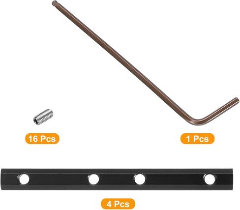 uxcell 2pcs 20 Series Straight Line Connector 4 Inch with M5 Mounting Screws and Wrench Corner Bracket for T/V Slot 2020 Series Carbon Steel Extrusion Profile, Black in Saudi Arabia