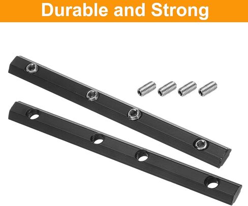 uxcell 2pcs 20 Series Straight Line Connector 4 Inch with M5 Mounting Screws and Wrench Corner Bracket for T/V Slot 2020 Series Carbon Steel Extrusion Profile, Black in Saudi Arabia