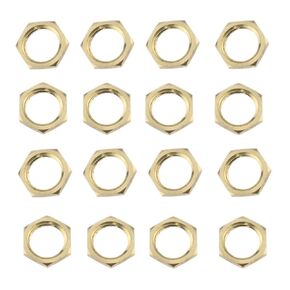 1/4 Inch Female Threaded Brass Pipe Fittings Hex Lock Nuts and Flange Lock Nuts-16PCS