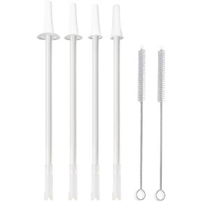 Delove Universal Long Straws for Gallon Water Bottles - Attach a straw to your sports Jug - Cut Size To Fit Any Bottles - Replacement straws -Half Gallon/32oz/64oz/128oz - Set of 4