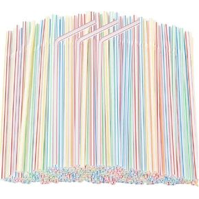 200 Pcs Plastic Straws Disposable -Straws Drinking Plastic -Bendy Straws -Flexible Bendable Drinking Straws