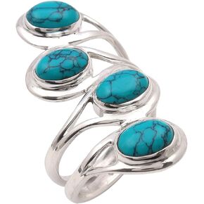 Designer blue chalcedony Gemstone 925 Sterling Silver Ring Jewelry