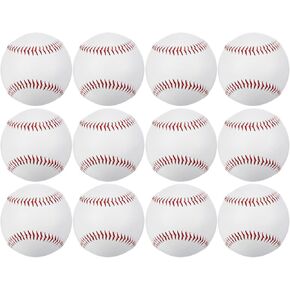 PATIKIL 9 Inch Baseball 12 Pack Hard Baseballs Bulk Standard Size Adult Leather Practice Training Baseball Unmarked Baseballs for Pitching