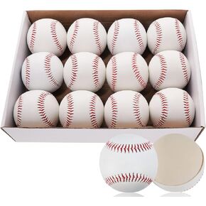 TeeBall 12 Pack Tballs Training Baseballs 9 inch TeeBall Soft Baseballs for Training Safety Baseballs for Youth Coach Pitch Baseballs Soft Baseballs for Beginners