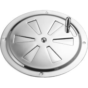 X AUTOHAUX Marine Round Butterfly Knob Louver Vent Cover Stainless Steel Opening and Closing Ventilation Plate Silver Tone