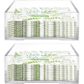 حامل مناديل الكوكتيل، 2 عبوة من حامل مناديل الكوكتيل الأكريليك مقاس 5.5 × 5.5 بوصة مربعة شفافة من حامل مناديل وسيت للعشاء والمطبخ والحمام والمطعم والبار in Kuwait