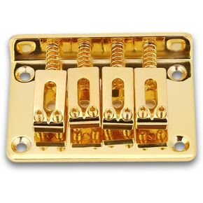 4-string Guitar Bridge, Guitar Bridge Replacement Parts for Cigarbox Electric Guitars Bass Ukulele (Gold)