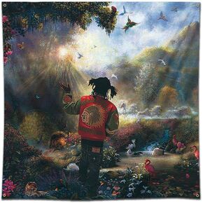 مور مغني الراب نسيج مضحك ميمي نسيج كبير المغني كيف راية في حديقة عدن نسيج الجدار شنقا العلم (3x3ft، 150D بولي HD الطباعة) لديكور جدار المرآب النوم in Kuwait