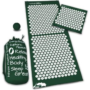MeridianQi Full Body Acupressure Mat Set. Includes Carry Bag, Massage Ball & Travel Mat That Can Be Rolled As A Pillow. For Relaxation, Tension, Headaches, Back Pain & Stress Relief & Focus.