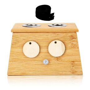 2 Holes Bamboo Moxa Box, Roller Stick Holder Moxibustion Tool For Body Health Care And Pain Relief, Bamboo Moxa Stick Holder Box