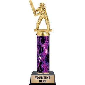 Personalized Purple Inferno Cricket Batter Trophy, 11" Cricket Batter Trophy Award, Customize Now Prime