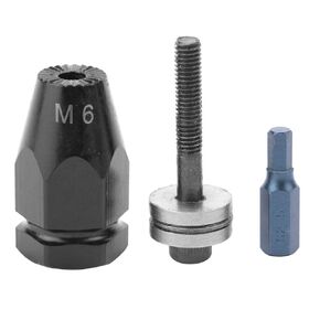 Rivet Nut Head M5 M6 M8 M10 Pneumatic Pull Setter Air Rivets Nut Gun Rivet Nut Head for Pneumatic Riveters(M6- Hex Straight Shank)