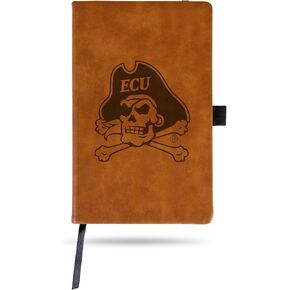 Rico Industries NCAA East Carolina Pirates Brown Laser Engraved Small Notepad Jounral/Notepad 8.25" x 5.25"- Office Accessory