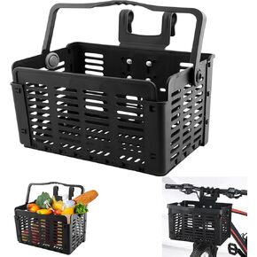 سلة أمامية للدراجة قابلة للطي، سلة دراجة خلفية قابلة للطي قابلة للفصل مع مقابض، إطلاق سريع، سهلة التركيب على المقود الأمامي لملحقات الدراجة الجبلية وسلة إطار الدراجة in Kuwait