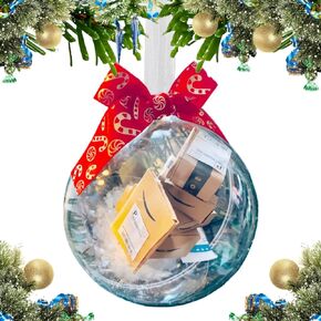 Funny Ornament, Funny Mini Express Box Packages Clear Ball Ornament for Christmas Tree, Funny Mini Gifts Box Ornament for Christmas Decoration, Mini Packages 2