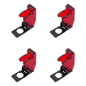 4PCS Plastic Toggle Switch Cover 12mm Waterproof Anti Touch Safety Cover Red Transparent Rocker Toggle Switch Protective Cover for Automotive Aircraft Marine Projects Electronic Switch Panel
