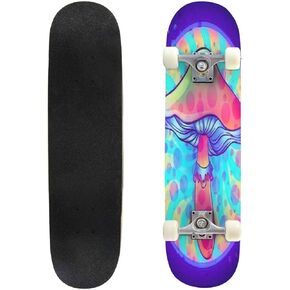 لوح تزلج كلاسيكي مقعر، فطر سحري، هلوسة مخدرة، ناقل نابض بالحياة، لوح طويل من خشب القيقب، الرياضات المتطرفة وفي الهواء الطلق، خدعة ركلة مزدوجة للمبتدئين والمحترفين in Kuwait