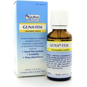 Guna Fem Homeopathic Medicine for Menstrual Cramps, Female Hormonal Imbalance, Mood Swings and Menstrual Irregularities - 1 Ounce